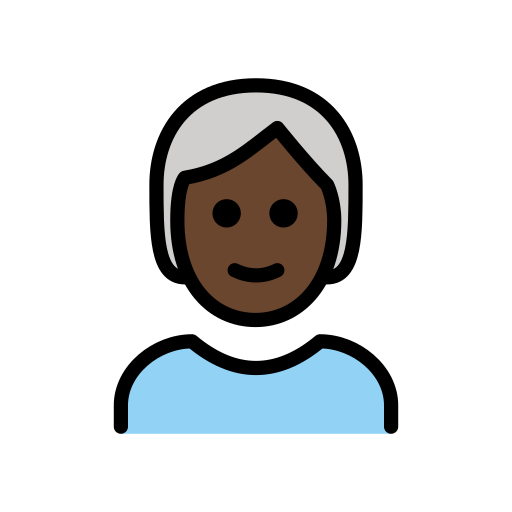 Person: Dark Skin Tone, White Hair, the design in this release