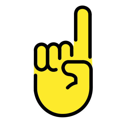 Index Pointing up as drawn by OpenMoji in 12.2