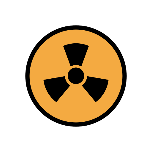 Radioactive as drawn by OpenMoji in 12.2