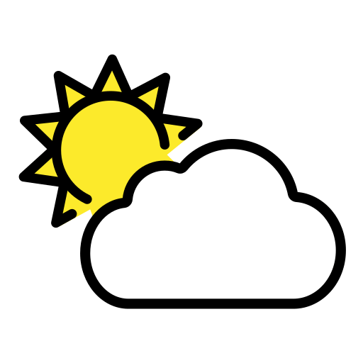 Sun Behind Cloud as drawn by OpenMoji in 12.2