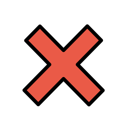 Cross Mark as drawn by OpenMoji in 12.2
