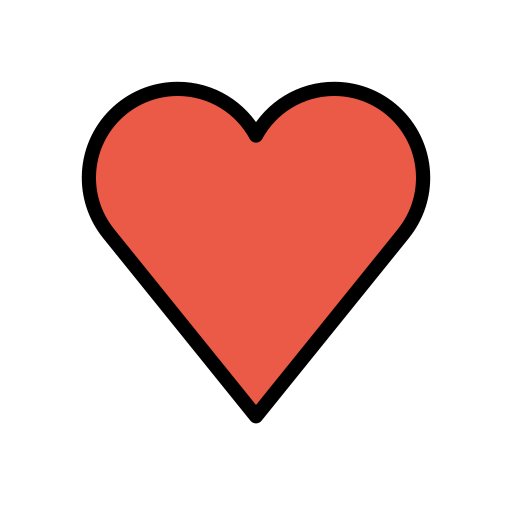 Red Heart as drawn by OpenMoji in 12.2