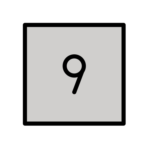 Keycap: 9 as drawn by OpenMoji in 12.2