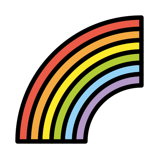 Rainbow as drawn by OpenMoji in 12.3