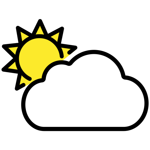 Sun Behind Large Cloud as drawn by OpenMoji in 12.3