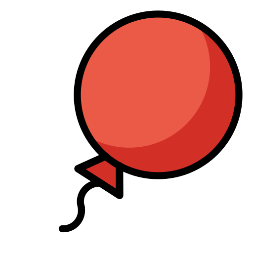Balloon as drawn by OpenMoji in 12.3