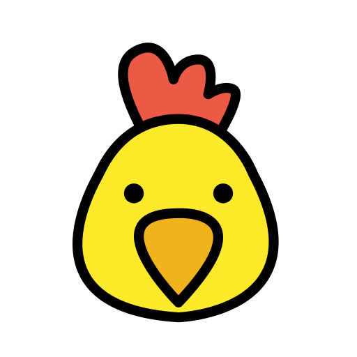 Chicken as drawn by OpenMoji in 12.3