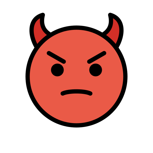 Angry Face with Horns as drawn by OpenMoji in 12.3