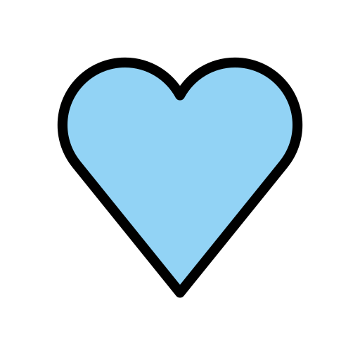 Blue Heart as drawn by OpenMoji in 12.3