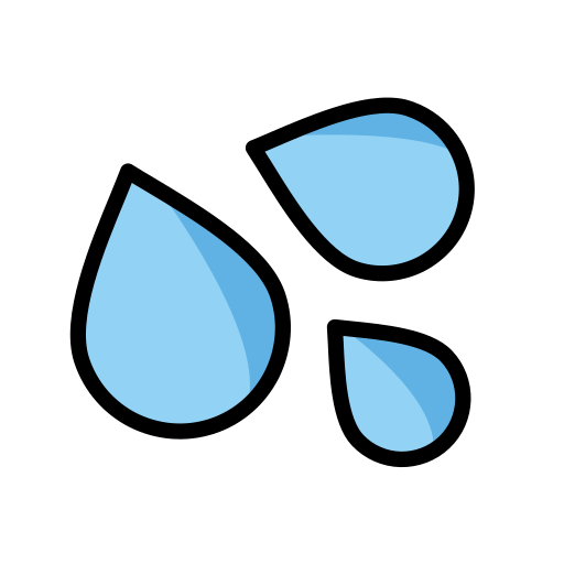 Sweat Droplets as drawn by OpenMoji in 12.3