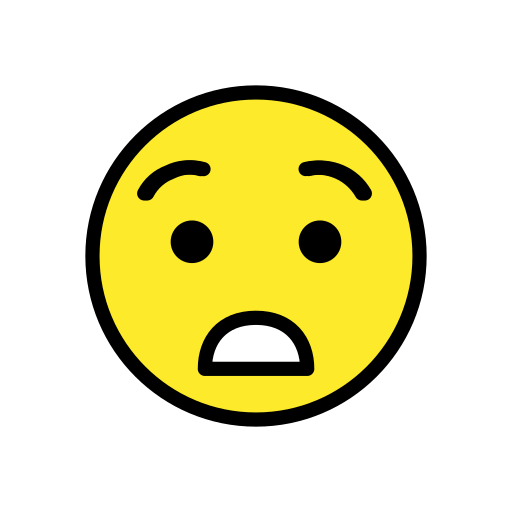 Astonished Face as drawn by OpenMoji in 12.3