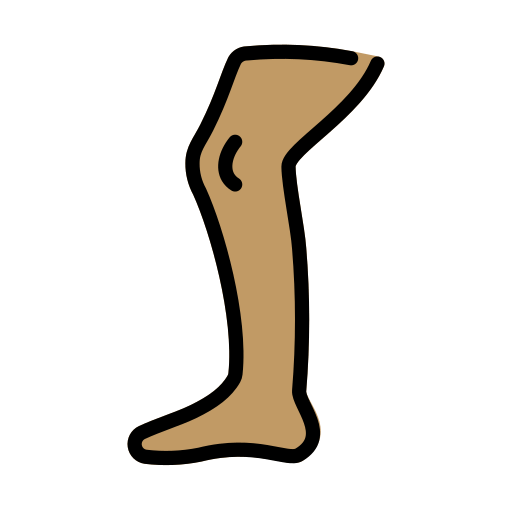 Leg: Medium Skin Tone as drawn by OpenMoji in 12.3