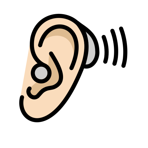 Ear with Hearing Aid: Light Skin Tone, the design in this release