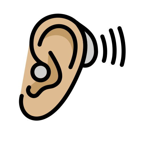 Ear with Hearing Aid: Medium-Light Skin Tone, the design in this release