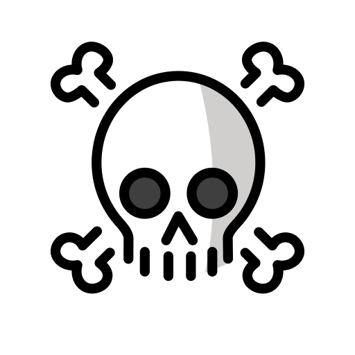 Skull and Crossbones as drawn by OpenMoji in 12.3