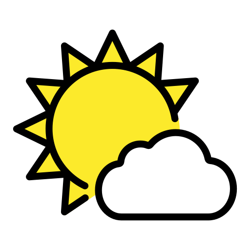 Sun Behind Small Cloud as drawn by OpenMoji in 13.0