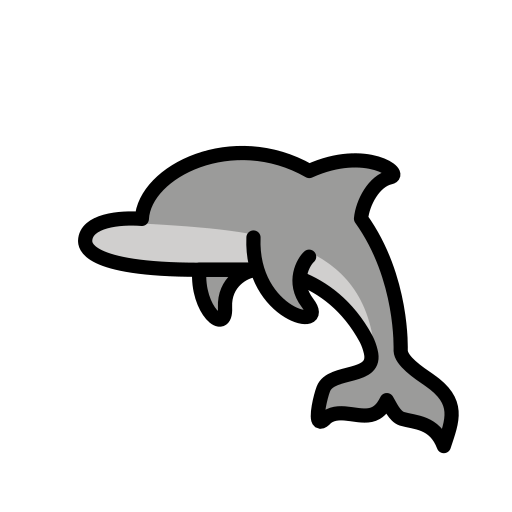 Dolphin as drawn by OpenMoji in 13.0