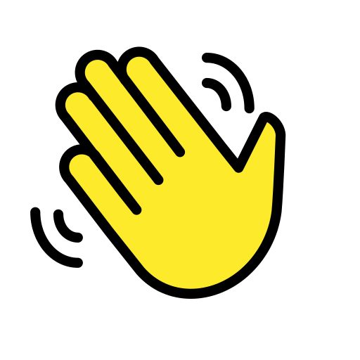 Winkende Hand as drawn by OpenMoji in 13.0