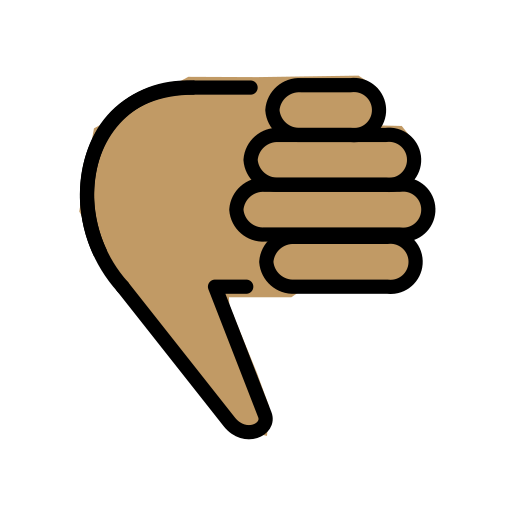 Thumbs Down: Medium Skin Tone as drawn by OpenMoji in 13.0