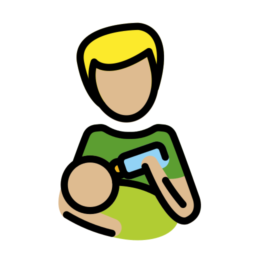 Man Feeding Baby: Medium-Light Skin Tone, the design in this release