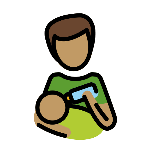 Man Feeding Baby: Medium Skin Tone, the design in this release
