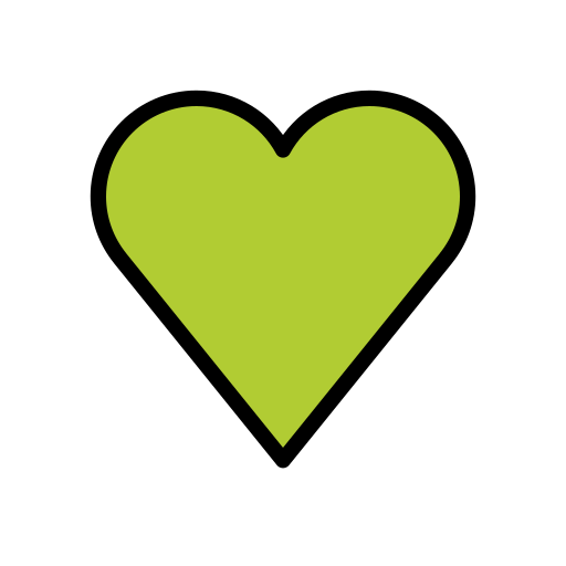 Green Heart as drawn by OpenMoji in 13.0