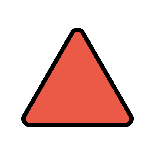Red Triangle Pointed up as drawn by OpenMoji in 13.0