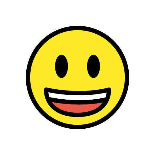 Grinning Face with Big Eyes as drawn by OpenMoji in 13.0