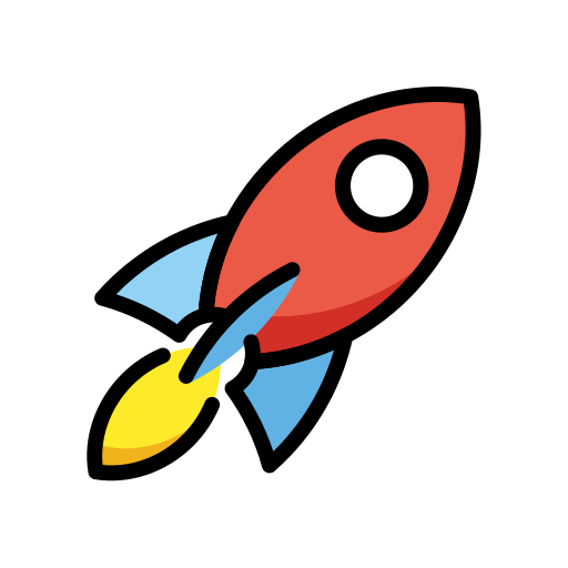 Rocket as drawn by OpenMoji in 13.0