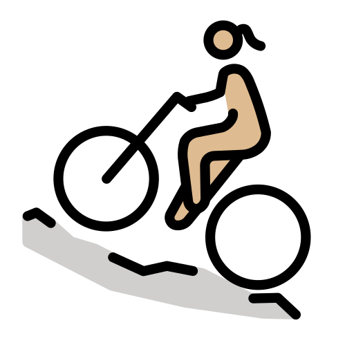 Woman Mountain Biking: Medium-Light Skin Tone, the design in this release