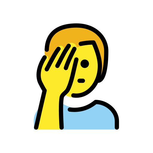 Man Facepalming as drawn by OpenMoji in 13.0