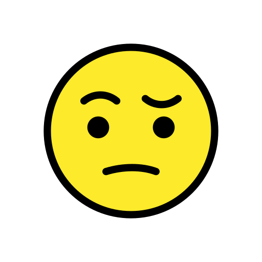Gesicht Mit Hochgezogenen Augenbrauen as drawn by OpenMoji in 13.0