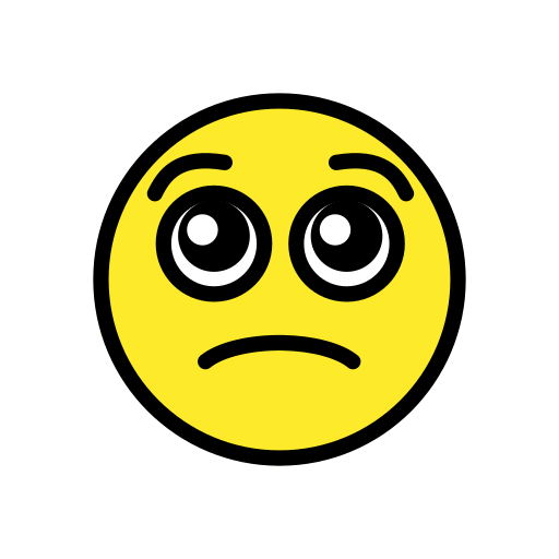 Pleading Face as drawn by OpenMoji in 13.0