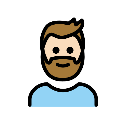 Person: Light Skin Tone, Beard, the previous design