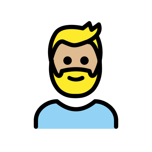 Person: Medium-Light Skin Tone, Beard, the previous design
