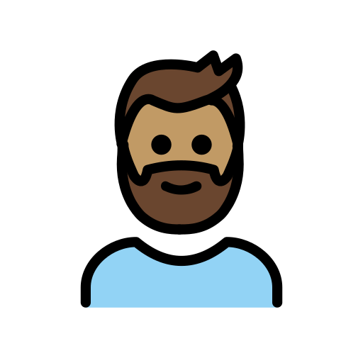Person: Medium Skin Tone, Beard, the previous design