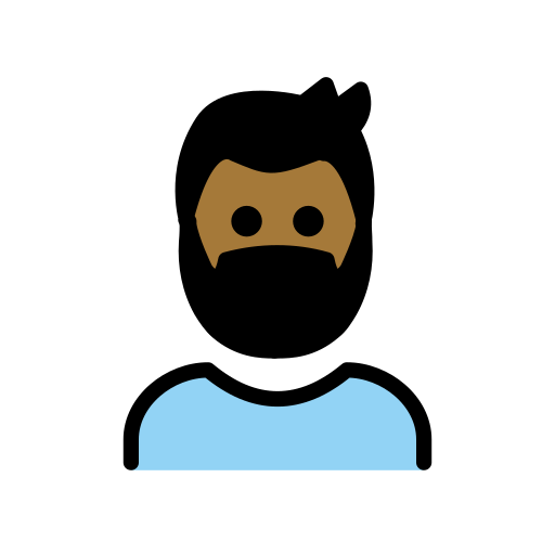 Person: Medium-Dark Skin Tone, Beard, the previous design