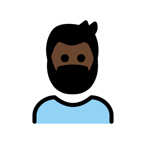 Person: Dark Skin Tone, Beard, the previous design