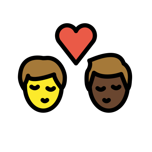 Kiss: Man, Man, Light Skin Tone, Dark Skin Tone, the design in this release