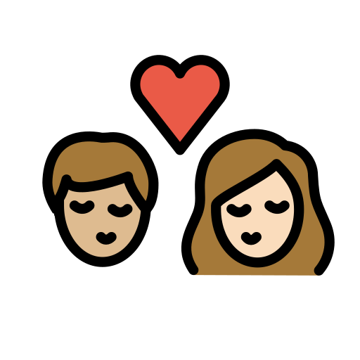 Kiss: Woman, Man, Medium-Light Skin Tone, Light Skin Tone, the design in this release