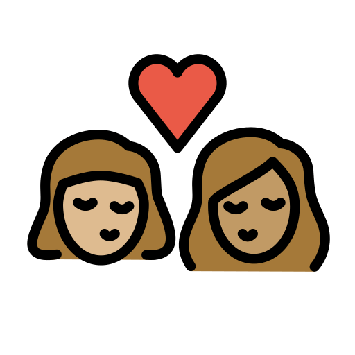Kiss: Woman, Woman, Medium-Light Skin Tone, Medium Skin Tone, the design in this release