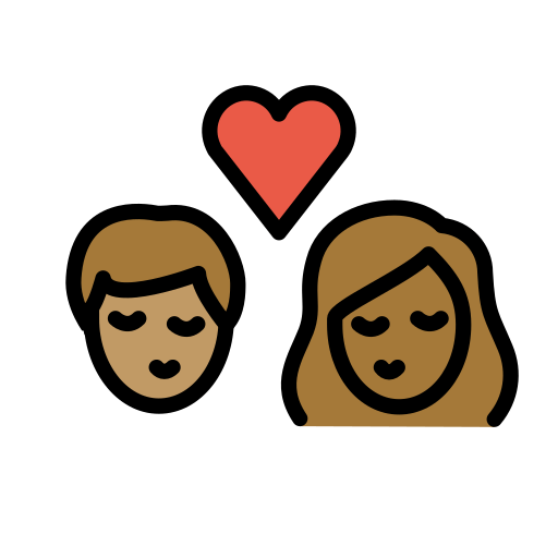 Kiss: Woman, Man, Medium Skin Tone, Medium-Dark Skin Tone, the design in this release