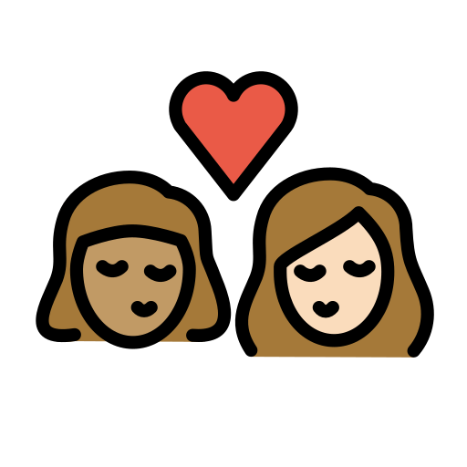 Kiss: Woman, Woman, Medium Skin Tone, Light Skin Tone, the design in this release