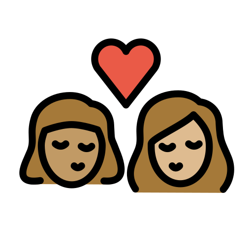 Kiss: Woman, Woman, Medium Skin Tone, Medium-Light Skin Tone, the design in this release