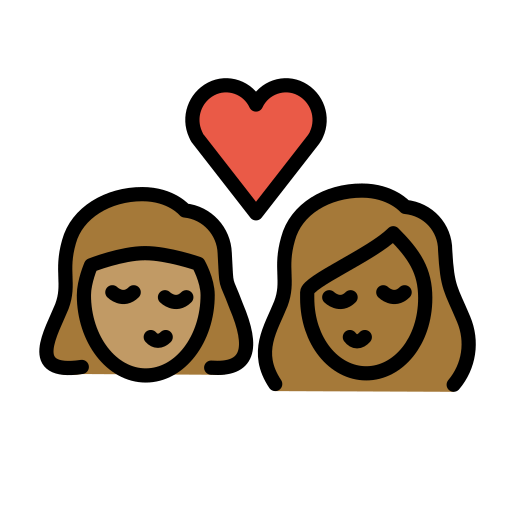 Kiss: Woman, Woman, Medium Skin Tone, Medium-Dark Skin Tone, the design in this release