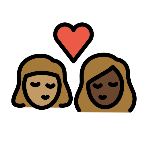 Kiss: Woman, Woman, Medium Skin Tone, Dark Skin Tone, the design in this release
