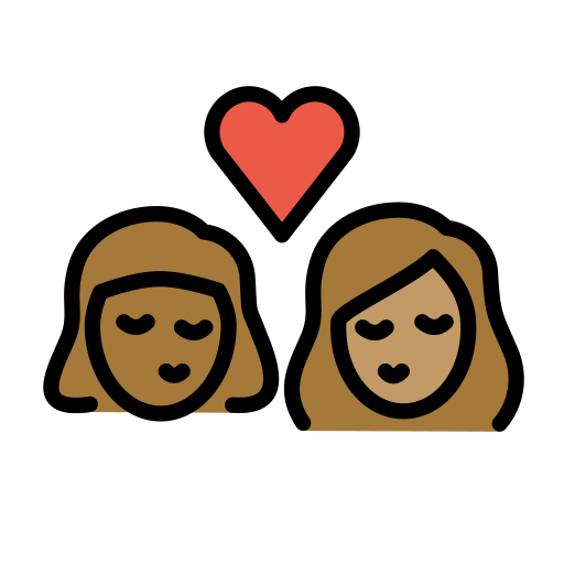Kiss: Woman, Woman, Medium-Dark Skin Tone, Medium Skin Tone, the design in this release