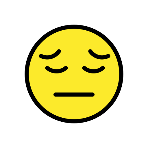 Pensive Face as drawn by OpenMoji in 13.1