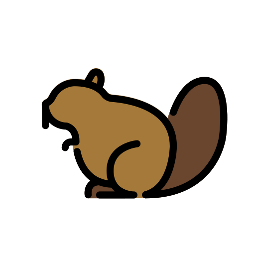 Beaver as drawn by OpenMoji in 13.1