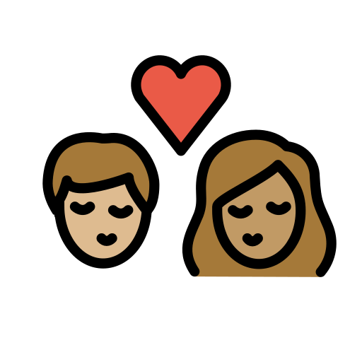 Kiss: Person, Person, Medium-Light Skin Tone, Medium Skin Tone, the design in this release
